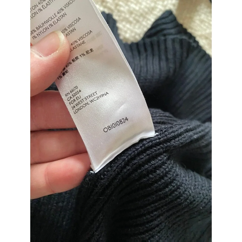 Free‎ People Mini Skirt Womens L Black Ribbed Knit Flounce Hem Balletcore Preppy
